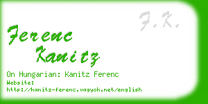 ferenc kanitz business card